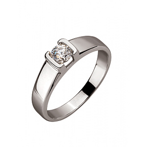 Золотое кольцо с цирконием куб. (01-200291196) фотография