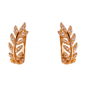 Золотые серьги с цирконием куб. (01-200364896) фотография