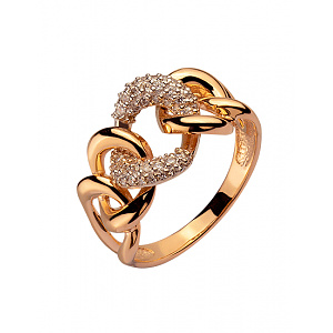 Золота каблучка з цирконієм куб. (01-200369496) фотографія