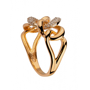 Золота каблучка з цирконієм куб. (01-200369496) фотографія