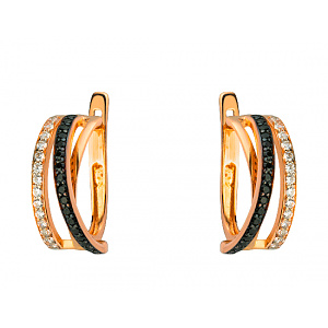 Золоті сережки з цирконієм куб. (01-200381596) фотографія