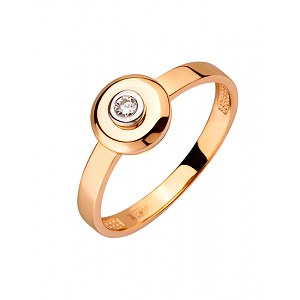 Золотое кольцо с бриллиантом (01-200395296) фотография