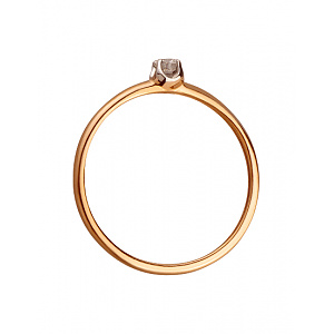 Золотое кольцо с бриллиантом (01-200418396) фотография