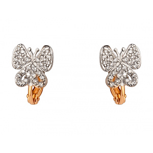 Золотые серьги с цирконием куб. (01-200438296) фотография