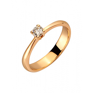 Золотое кольцо с бриллиантом (01-200462096) фотография