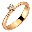 Золотое кольцо с бриллиантом 01-200462096 фотография 1