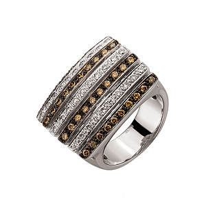 Золота каблучка з діамантами (01-200539496) фотографія