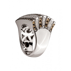 Золота каблучка з діамантами (01-200539496) фотографія