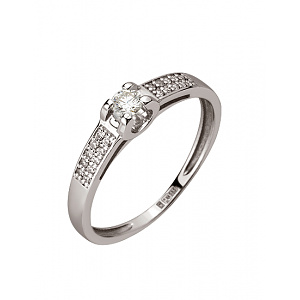 Золотое кольцо с бриллиантами (01-200740196) фотография