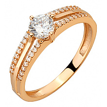 Золота каблучка з фіанітом (цирконієм куб.) (01-200783596)