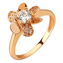 Золота каблучка з фіанітом (цирконієм куб.) (01-200858096)