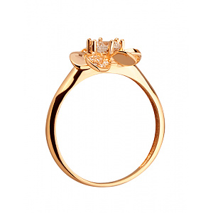 Золота каблучка з фіанітом (цирконієм куб.) (01-200858096) фотографія