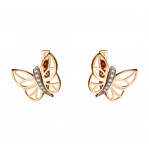 Золоті сережки з фіанітами (8б_с-073) фотографія