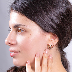 Золоті сережки з фіанітами (8б_с-073) фотографія