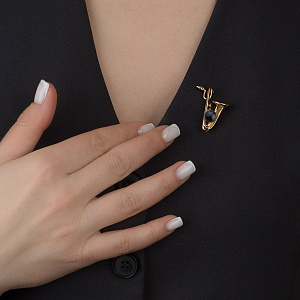 Золотая брошь с жемчугом (1б_бр-014) фотография