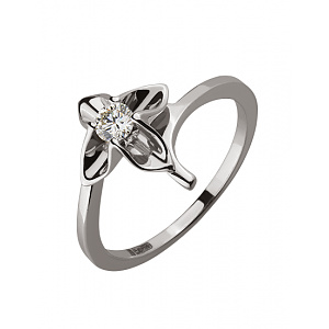 Золотое кольцо с бриллиантом (01-18453397) фотография