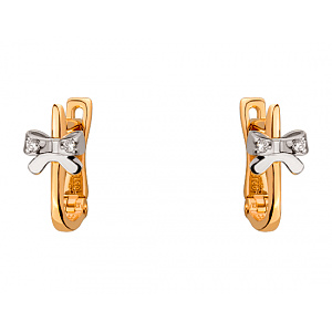Золоті сережки з цирконієм куб. (01-19113097) фотографія