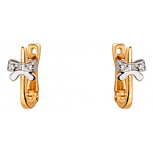 Золотые серьги с цирконием куб. (01-19113097)