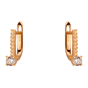 Золоті сережки з цирконієм куб. (01-200006997) фотографія