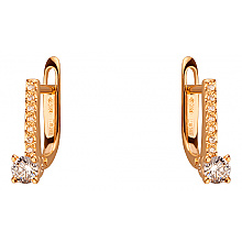 Золоті сережки з цирконієм куб. (01-200006997)