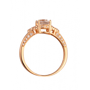 Золота каблучка з цирконієм куб. (01-200034197) фотографія