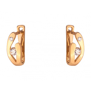 Золоті сережки з цирконієм куб. (01-200237297) фотографія