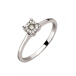 Золота каблучка з діамантами (01-200413797) фотографія