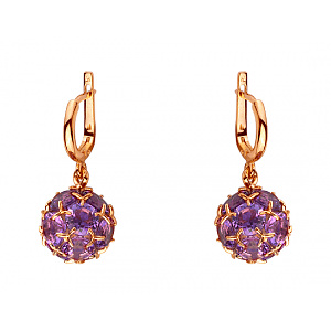Золотые серьги с аметистами (01-200426897) фотография
