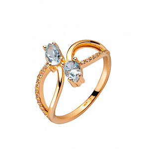 Золотое кольцо с топазами (01-200447797) фотография