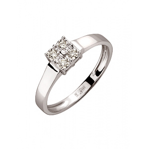 Золота каблучка з діамантами (01-200523197) фотографія