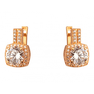 Золоті сережки з цирконієм куб. (01-200563497) картинка Золоті сережки з цирконієм куб. (01-200563497) фотографія