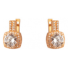 Золотые серьги с цирконием куб. (01-200563497) Золотые серьги с цирконием куб. (01-200563497)