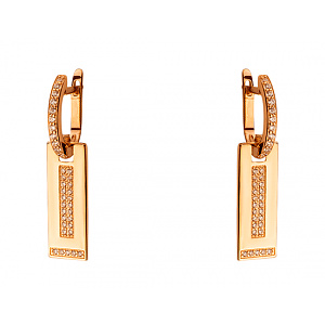 Золоті сережки з цирконієм куб. (01-200569597) фотографія