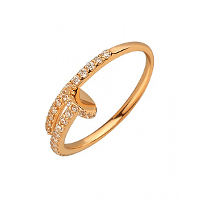 Золота каблучка з цирконієм куб. (01-200599997) фотографія