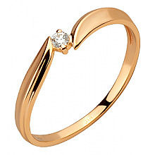 Золота каблучка з діамантом (01-200807497)