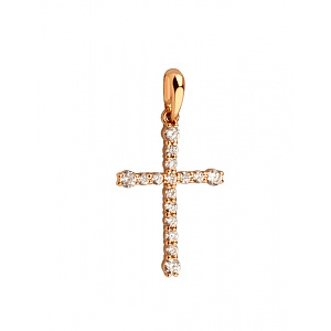 Золотой крестик с фианитом (цирконием куб.) (01-200867897) фотография