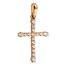 Золотой крестик с фианитом (цирконием куб.) (01-200867897)