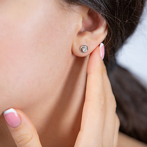 Золотые серьги с фианитами (2б_с-071) фотография