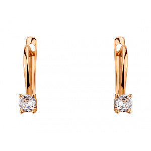Золоті сережки з цирконієм куб. (01-19029798) фотографія