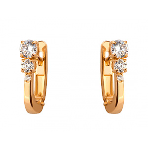 Золоті сережки з цирконієм куб. (01-19076498) фотографія