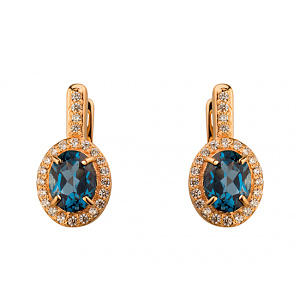 Золоті сережки з цирконієм куб. (01-19156298) фотографія