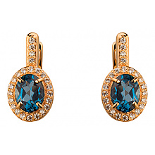 Золоті сережки з цирконієм куб. (01-19156298)