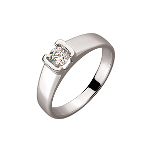 Золотое кольцо с цирконием куб. (01-200006998) фотография