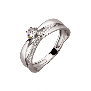 Золотое кольцо с цирконием куб. (01-200087498) фотография