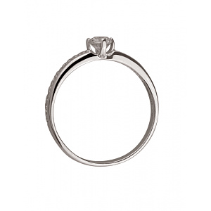 Золотое кольцо с цирконием куб. (01-200152698) фотография