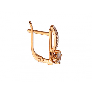 Золоті сережки з цирконієм куб. (01-200159998) фотографія