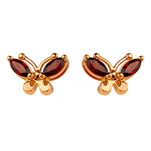 Золотые серьги с гранатами (01-200358698) фотография