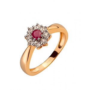 Золотое кольцо с бриллиантами (01-200365398) фотография