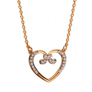 Золотое колье с цирконием куб. (01-200376098) фотография