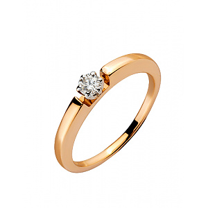 Золотое кольцо с бриллиантом (01-200489298) фотография